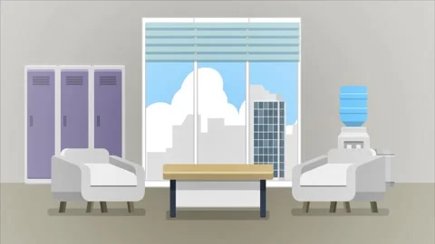 Cartoon Background Meeting Room Animation Stock Footage