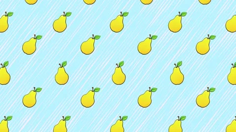 Cartoon Background - Pear 4 Stock Footage 212136401