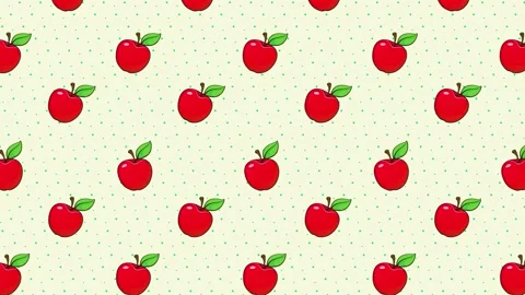Cartoon Background - Red Apple 1 Stock Footage 212134169