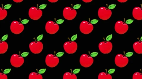 Cartoon Background - Red Apple 2 Stock Footage 212134414
