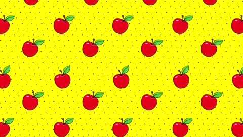 Cartoon Background - Red Apple 3 Stock Footage 212134296