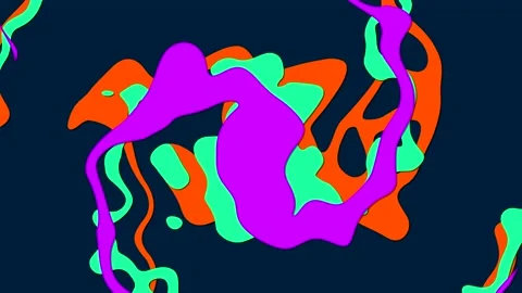 Cartoon background, rotating spiral of irregular shape similar to blots of paint Stock Footage 143090489