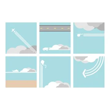 Cartoon background set 스톡 일러스트