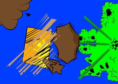Cartoon background, super blue green yellow and brown comic book backdrop. .. Stock Illustration