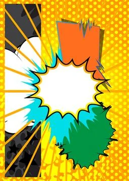 Cartoon background, super comic book backdrop. Awesome retro vector comics .. Stock Illustration
