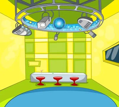 Cartoon background of tv studio interior 库存插图
