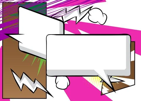Cartoon background with two blank speech bubble, comic book backdrop. Retro.. 스톡 일러스트