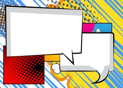 Cartoon background with two blank speech bubble, comic book backdrop. Retro.. Stockillustratie