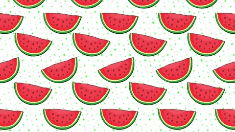 Cartoon Background - Watermelon 1 Stock Footage 212134585