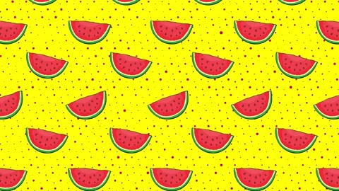 Cartoon Background - Watermelon 3 Stock Footage 212134603