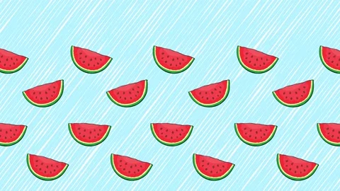Cartoon Background - Watermelon 4 Stock Footage 212134613