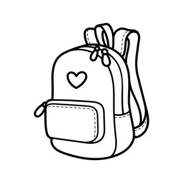 Cartoon backpack. Hand drawn doodle illustration. Back to school. Schoolbag Stock Illustration
