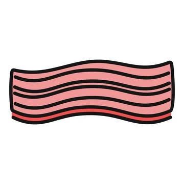 Cartoon bacon strip representing breakfast food ingredient Stock-Illustration