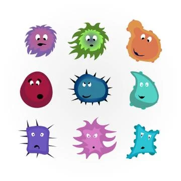 Cartoon bacteria Stock Illustration