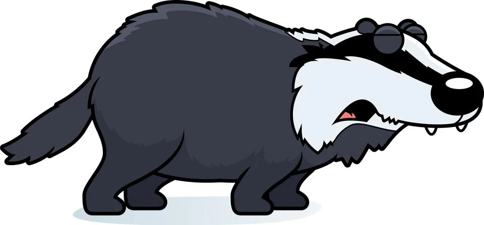 Cartoon Badger Howling Stock Illustration
