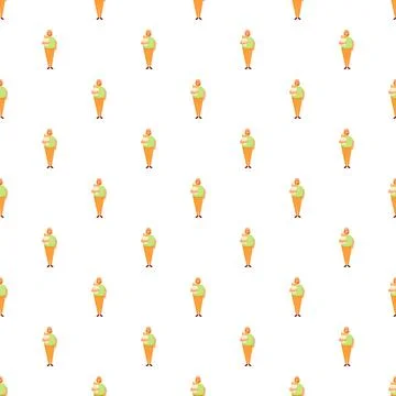 Cartoon baker pattern holding fresh baked bread Stock Illustration