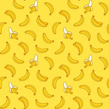 Cartoon bananas seamless pattern Stock Illustration