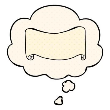 Cartoon banner and thought bubble in comic book style イラスト素材