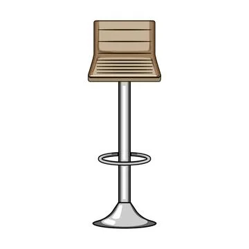 Cartoon bar stool drawing on white background Stock Illustration