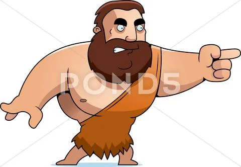 Cartoon barbarian angry Stock Illustration
