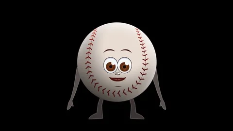 Cartoon Baseball Ball Dont know Animation with Alpha Channel Video stock 82617176