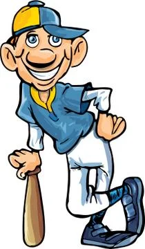 Cartoon baseball player Stock Illustration