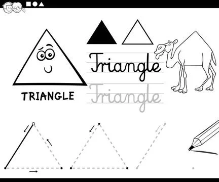 Cartoon basic geometric shapes Black and White Educational Cartoon Illustr... Stock Photos