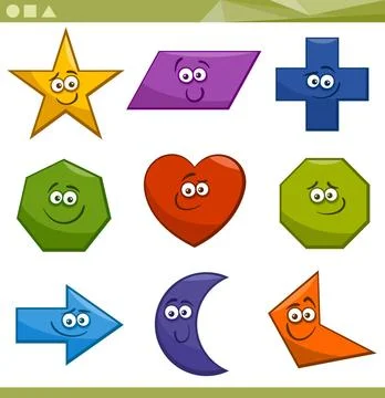 Cartoon Basic Geometric Shapes Cartoon Illustration of Basic Geometric Sha... Stock Photos