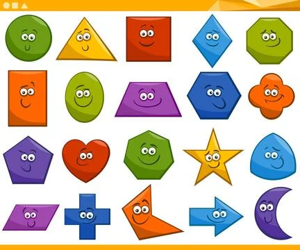 Cartoon basic geometric shapes Cartoon Illustration of Basic Geometric Sha... Stock Photos