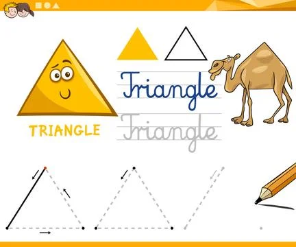 Cartoon basic geometric shapes Educational Cartoon Illustration of Triangl... Stock Photos