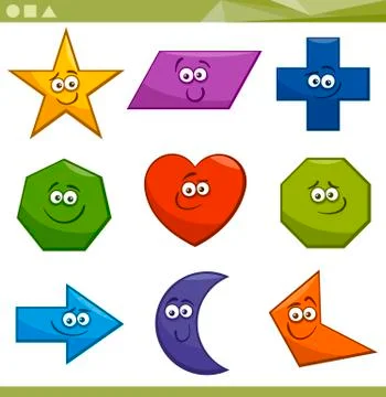 Cartoon basic geometric shapes Stock Illustration