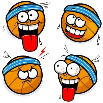 Cartoon basketball characters. Vector Illustration Stock Illustration