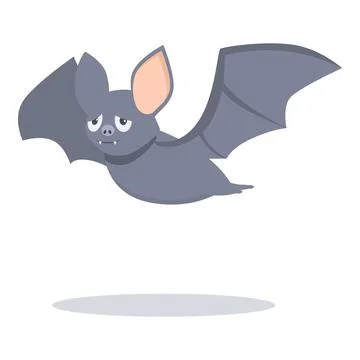 Cartoon bat flying with its wings spread 库存插图