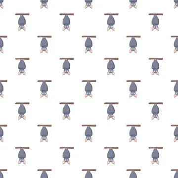 Cartoon bat hanging upside down seamless pattern 스톡 일러스트