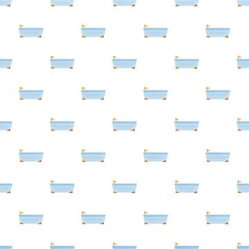 Cartoon bathtubs pattern for bathroom design background Stock Illustration