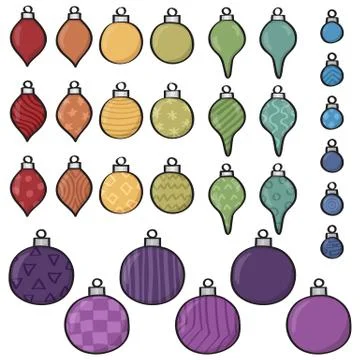 Cartoon Bauble Set Stock Illustration