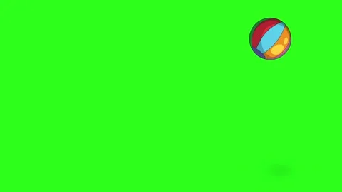 Cartoon beach ball bouncing across green screen background in various direc.. Stock Footage 333886560