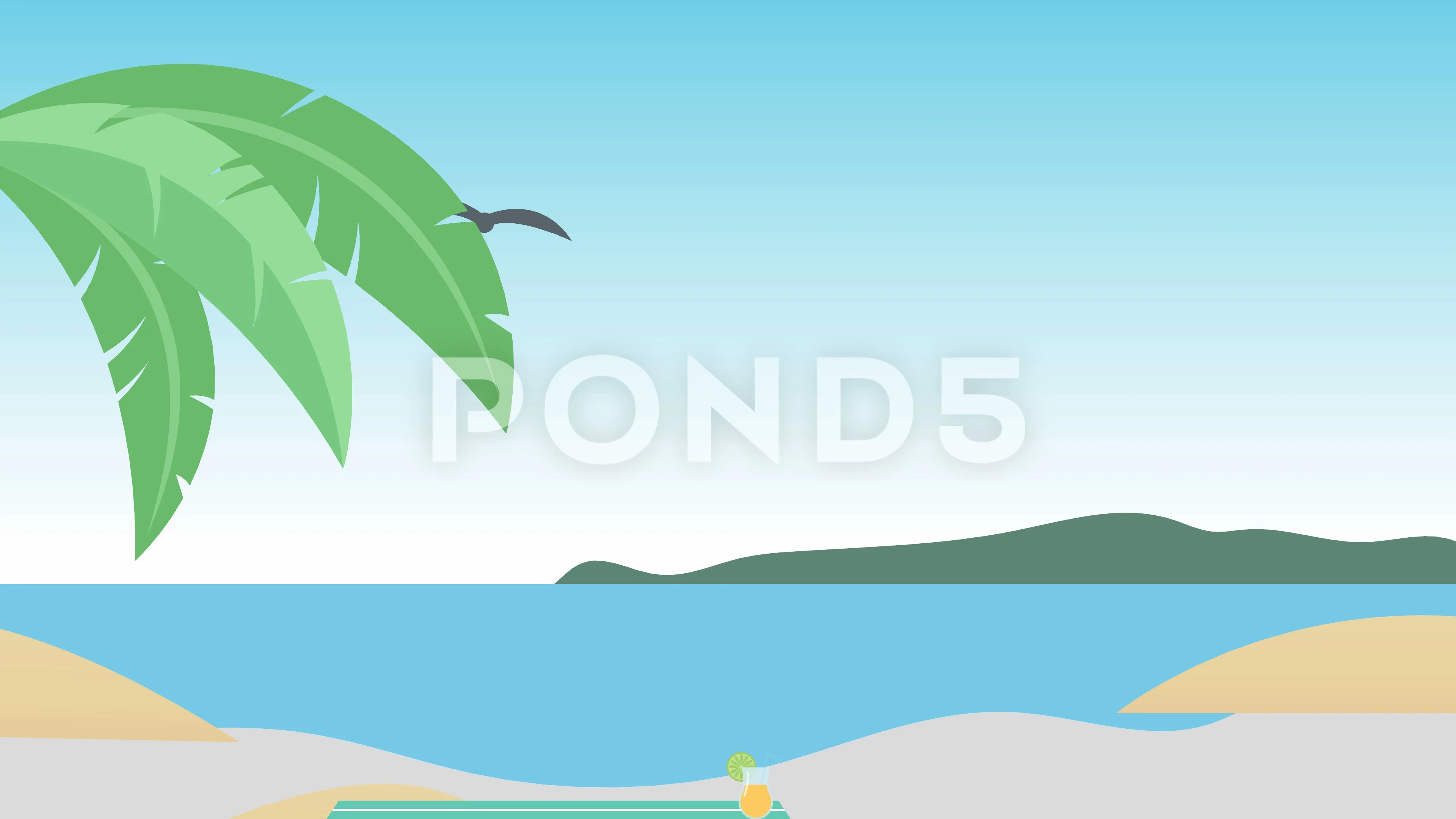 Cartoon Beach Scene(4k Resolution): Loop... | Stock Video | Pond5