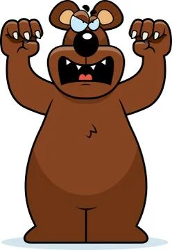 Cartoon bear attacking Stock Illustration
