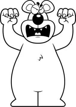 Cartoon Bear Attacking Stock Illustration