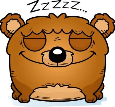 Cartoon Bear Cub Hibernating Illustrazione stock