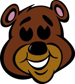 Cartoon Bear Face Smiling Happy Cute Character Illustration Stock Illustration