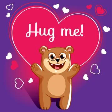 Cartoon bear ready for a hugging Stock Illustration