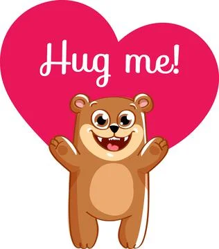 Cartoon bear ready for a hugging Stock Illustration