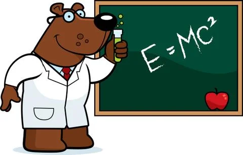 Cartoon Bear Scientist Stock Illustration