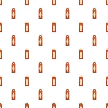 Cartoon bear seamless pattern with repeating brown characters 库存插图