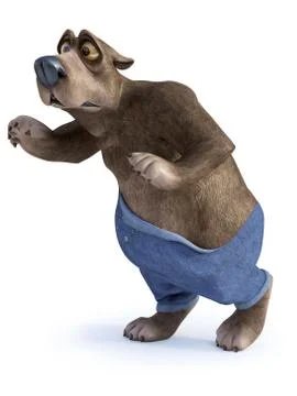 Cartoon bear sneaking. Stock Illustration