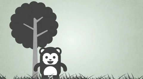 Cartoon bear with speech balloon Vídeo Stock 1217572