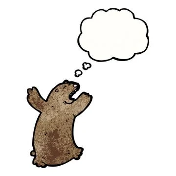 Cartoon bear with thought bubble Illustrazione stock
