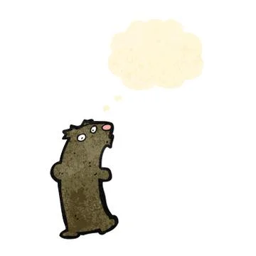 Cartoon bear with thought bubble Illustrazione stock